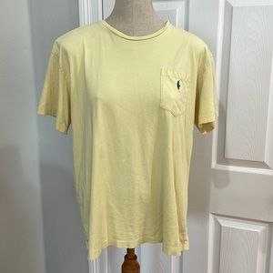 Vintage Ralph Lauren Polo T shirt short sleeve yellow 100% cotton M medium
